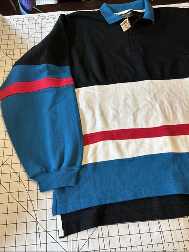 Vintage 90s Cherokee Sport Boscovs Colorblock Sweatshirt Mens Size XL Henley NWT - Picture 3 of 12