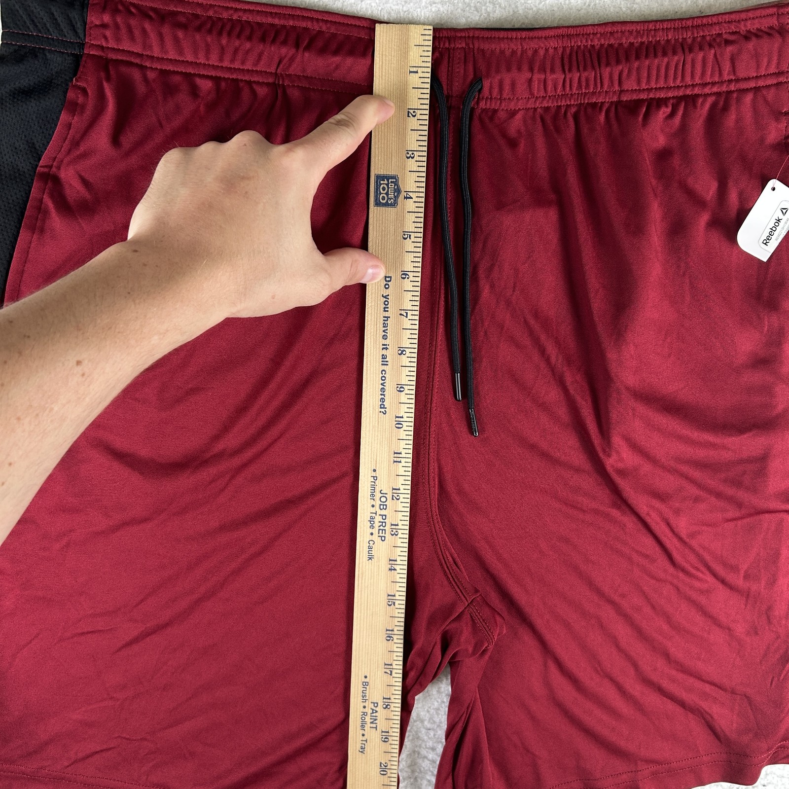 Reebok Shorts Mens 3XL Red Black Slim 9 Inch Athletic Performance Training Logo thumbnail 4