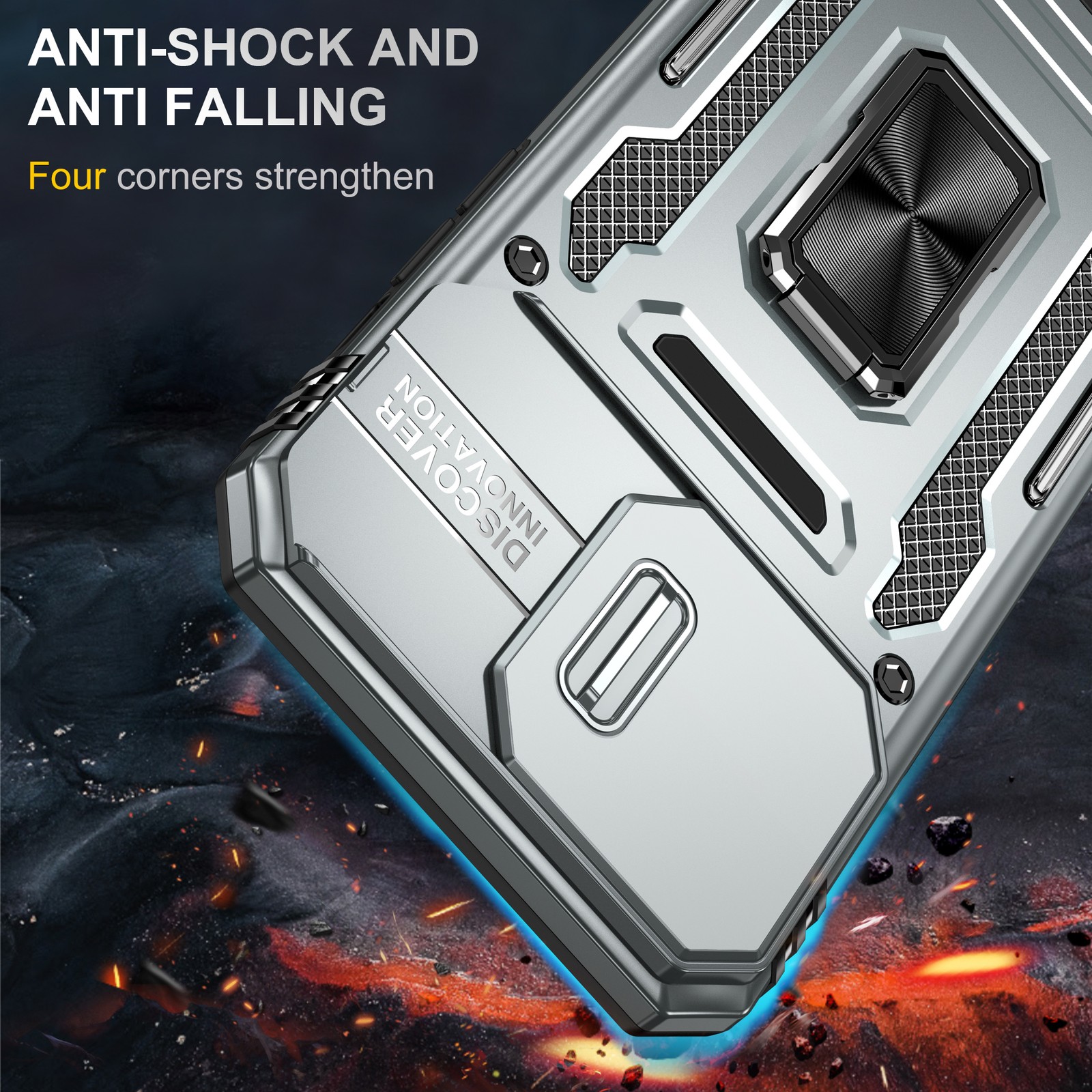 For iPhone 16 Pro Max 16e 15 14 13 11 Ring Kickstand Case with Camera Lens Cover