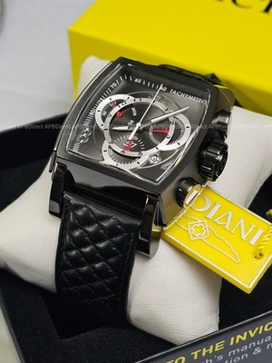 Invicta   S1 Rally   Swiss Z60 Chronograph Black / Black Leather Mens Watch 