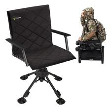 Hunting Chair with Seat Cover, 360 Degree Silent Swivel Blind Folding Chair, ...