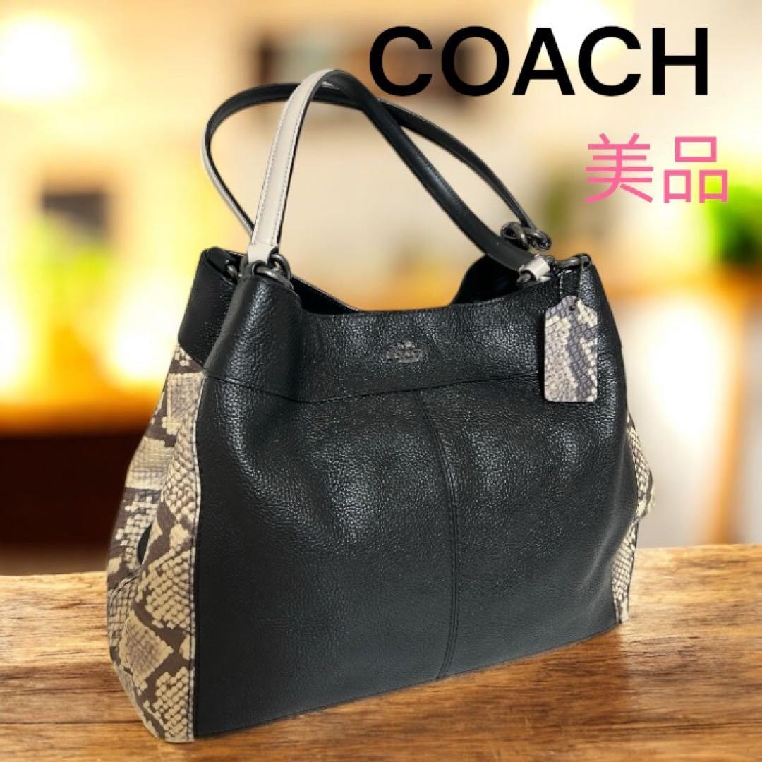 Item COACH Shoulder Bag Handbag Python Pattern - image 1