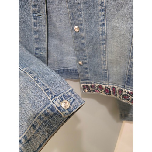 Vintage Christine Alexander Beaded Jeansjacke Damen L Western Bling - Bild 7 von 11