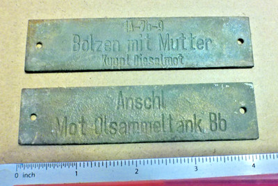 U-BOOT METAL TAGS, ORIGINAL