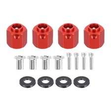 Aluminum Wheel Hex Hub 12mm Hex Extended Spacers for RC Car, Red