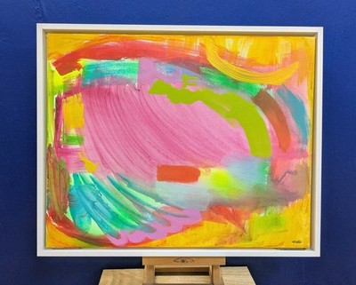 WASSERFALL 2 ABSTRAKTES ORIGINAL ACRYL LEINWAND GEMÄLDE NIGEL WASSER SIGNIERT GERAHMT