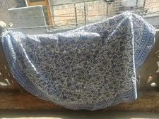 55 inch Round Table cloth Hand Block Print Cotton Dining Decor Table Cover,Throw