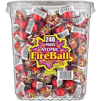 Atomic Fireballs Cinnamon Flavored Candy, 240 Individually Wrapped Pieces, 4....