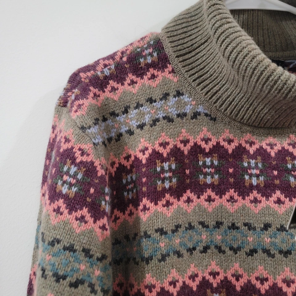 Suéter de cuello alto Lauren Ralph Lauren para mujer talla 3X mezcla de lana Fair Isle Foto 3 de 4