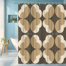 Chic Abstract Brown Shower Curtain for Modern Bathroom Decor