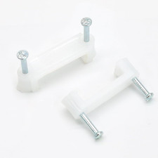 100Pcs 14mm Cable Wire Clips with Dual Steel Nails Wall Fasteners