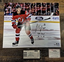 Jack Hughes Signed 16”x20” DEBUT Signed Photo Fanatics + DEBUT Ticket USA Legend