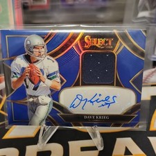 2025 Panini Select Dave Krieg Auto Patch Blue Prizm /149 Seahawks