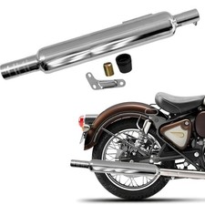 Fit For Royal Enfield New Classic Reborn 350 Long Punjab Silencer Chrome Empty
