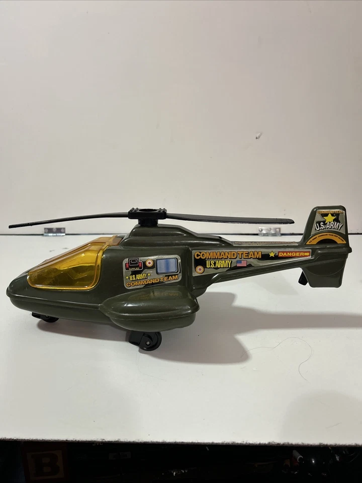 Helicóptero estilo militar/ejército American Plastic Toys Inc. década de 1990 RARO Foto 2 de 4