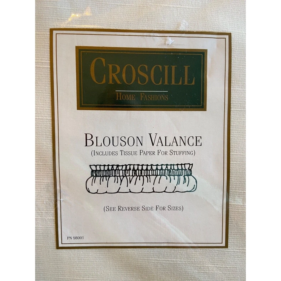 New Croscill Blouson Valance Sierra Style 1800 in Ivory 88"x15" Set of 4 - Image 2 of 4