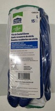 15 Pairs Large Grippy Nitrile Coated Gloves Wet & Dry Heavy Duty Project Source