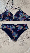 Gap Two-Piece Triangle Midi, Hipster Navy Bikini Tropical Blue Pineapple Small