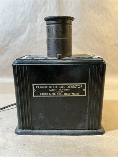 Vintage Counterfeit Bill Detector Pride MFG. Co. Still Works As Is INV-JDJ96