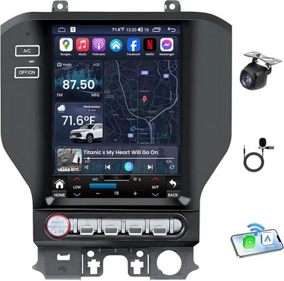 Car Radio Stereo Carplay For 2015-2023 Ford Mustang 4+64G 9.7in SWC Touch Screen