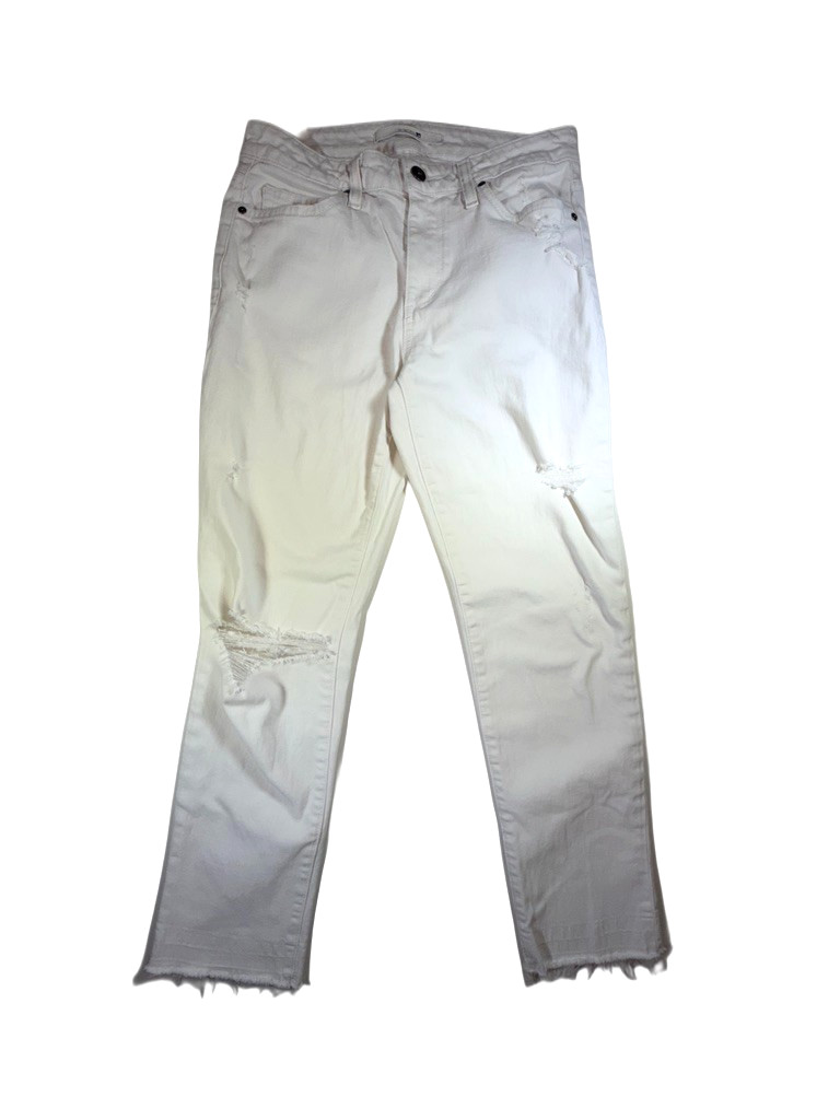 Joes Jeans Distressed Ankle Mid Rise Skinny Crop Denim Women's Size 27 White