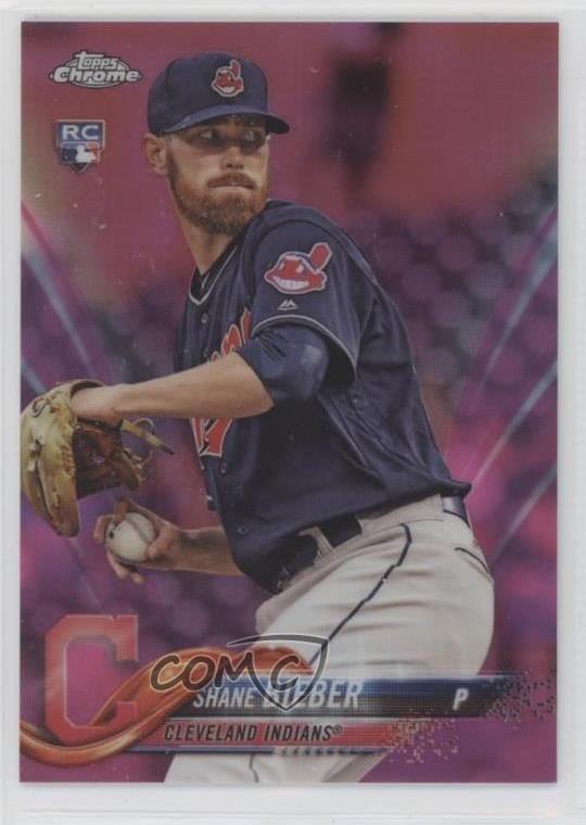 2018 Topps Chrome Update Target Exclusive Pink Refractor Shane Bieber #HMT59 0b3