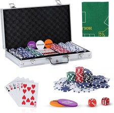 EPROSMIN Texas Holdem Poker Set, 300 Piece Set in Aluminium Case with 11.5g Hea