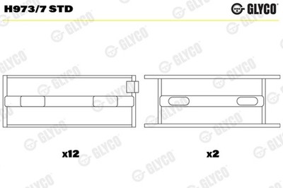 Kurbelwellenlager GLYCO H973/7 STD für BMW E24 2500 E28 E32 E23 E3 ALPINA E34 E9