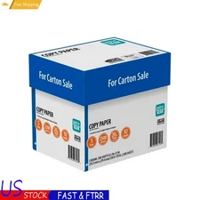 8.5" X 11" Copy Paper Bright White Inkjet Printer Copier Office 5 Ream Case NEW