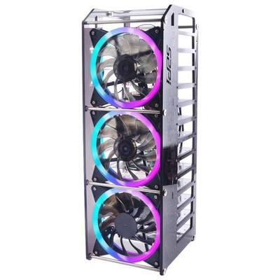 GeeekPi Raspberry Pi Cluster Case 12-Layer Rack with Fan RGB for Pi 4B/3B+/Je...