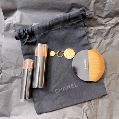 3pcs CHANEL  Travel Brushes+ Pouch +''Moon'' Charm