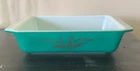 Vintage Pyrex Green and Gold Tone Wheat Pattern Casserole Dish 575-B 2 Qt