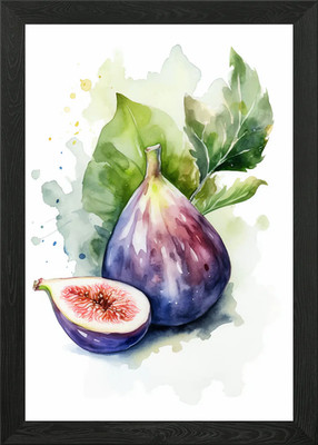 Feige Obst Aquarell gerahmt Wandbild Poster Leinwanddruck Bild