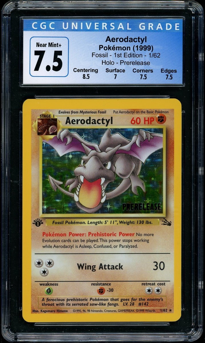 aerodactyl pokemon card 1st edition prerelease This is actually Miscut ! #Pokemon | Infernosgames 1st Edition Prerelease Fossil Aerodactyl