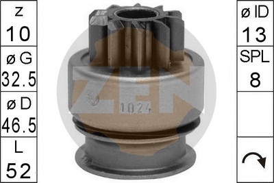 ERA ZN1024 Freilaufgetriebe, Starter für CITROËN,HYUNDAI,KIA,MITSUBISHI