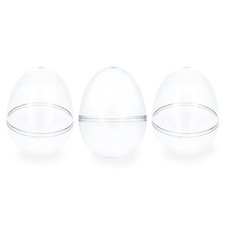 Set of 3 Clear Plastic Standing Egg Ornaments 3.58 Inches 91 mm 