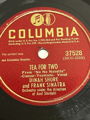 Columbia 37528 Frank Sinatra Dinah Shore TEA FOR TWO 1947 78 RPM Record 10''