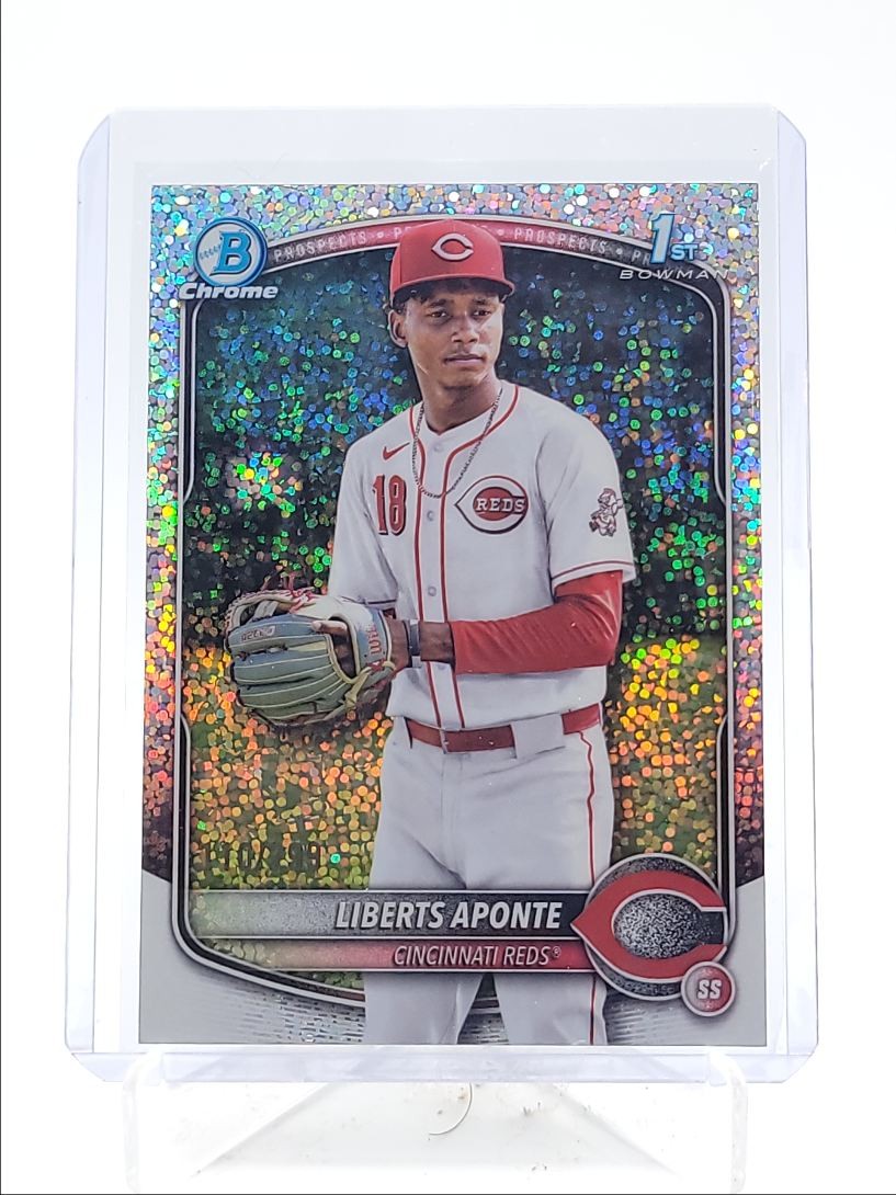 LIBERTS APONTE 2025 BOWMAN CHROME 1ST SPECKLE REFRACTOR REDS /299 Q4290