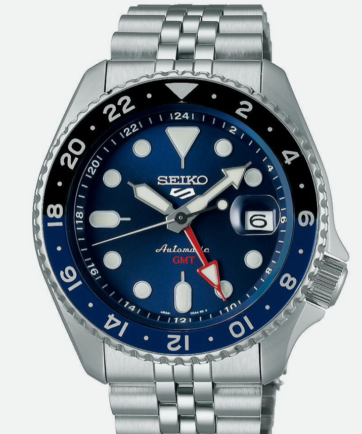 Seiko 5 Five Sport SSK003 Automatic GMT Watch Blue Dial SSK003K1  Box & Papers