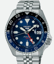 Seiko 5 Five Sport SSK003 Automatic GMT Watch Blue Dial SSK003K1 Box & Papers
