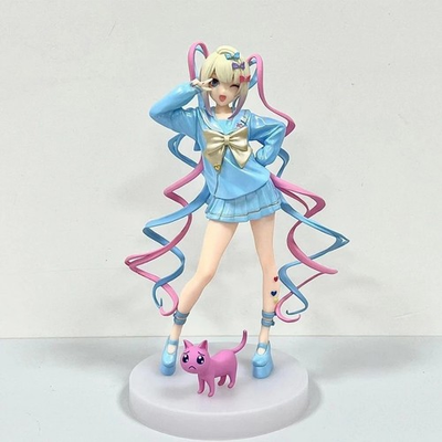 #ad #ad Needy Girl Overdose Anime Figure with cat Action Figures Virtual Uploader PVC $12.99