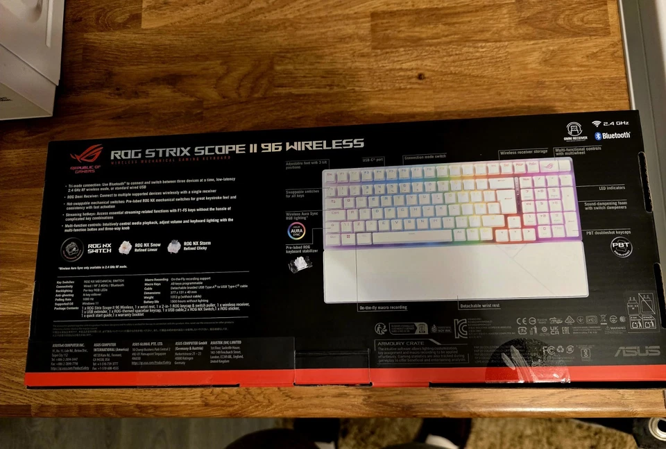 ASUS ROG Strix Scope II 96 Wireless Mechanical RGB Gaming Keyboard, UK Layout - Image 2 of 4