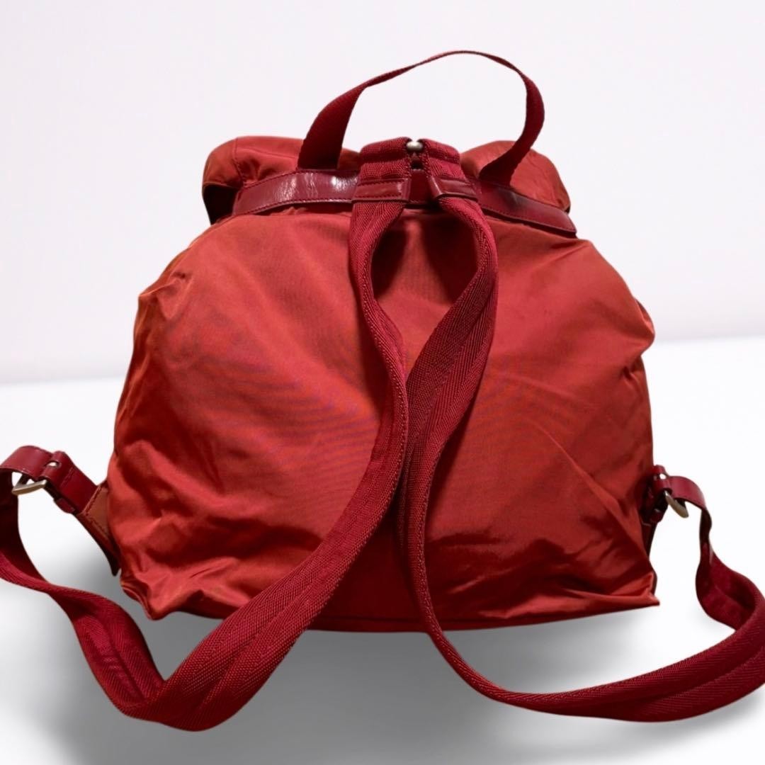 PRADA Nylon Backpack Red Triangle Logo Large Capacity Flap  display picture 1