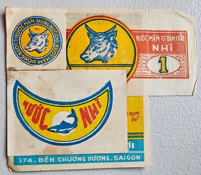 South Vietnam Pre 1975 Advertising Label for Fish Sauce