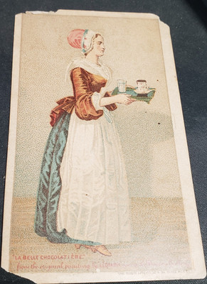 Baker's Cocoa Chocolate Broma Victorian Trade Card La Belle Chocolatiere Antique