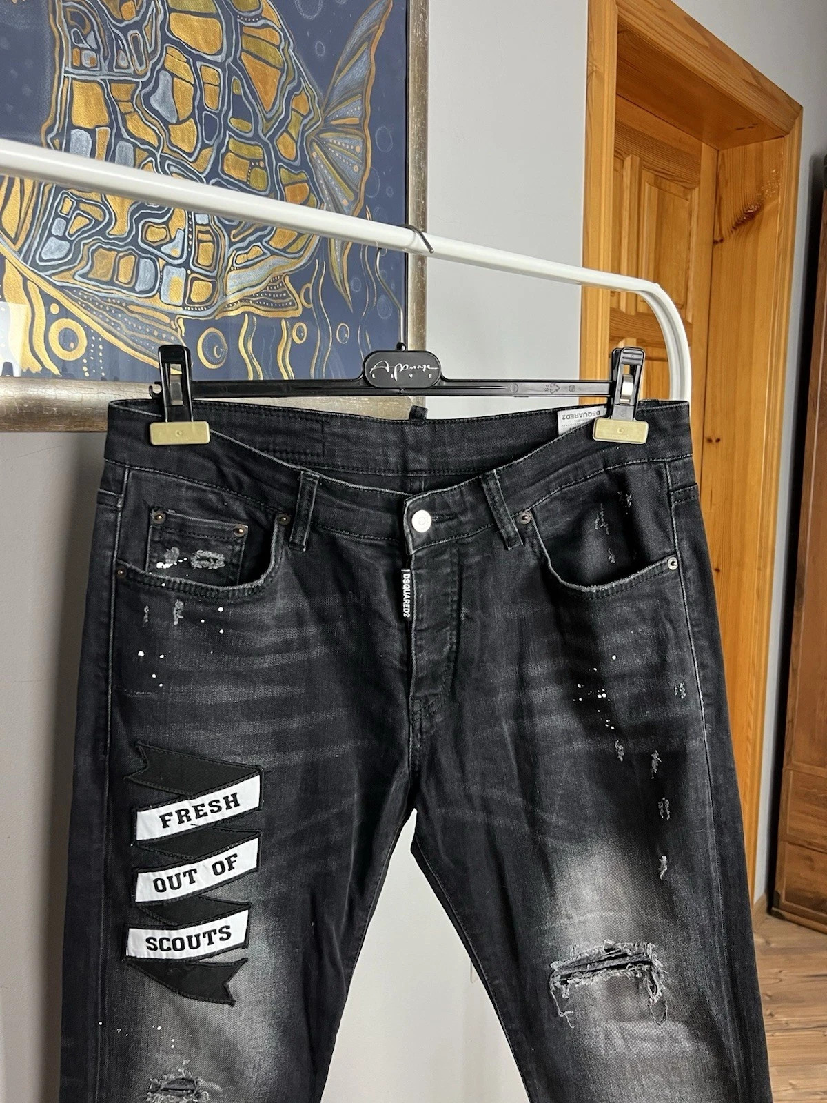 Dsquared2 Slim Jean Patchwork Black Distressed De… - image 7