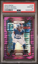 2023 PANINI PRIZM PURPLE PULSAR #376 DEONTE BANKS ROOKIE RC PSA 10