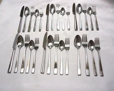 CAMBRIDGE CALI STAINLESS FLATWARE CHINA 29-PIECES