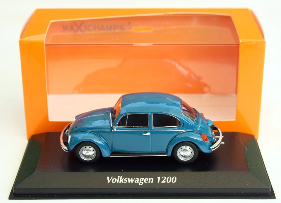 VW Maggiolino 1200 Anno 1974-1985, Blu, Modello Minichamps In Scala 1:43 - Immagine 4 di 4
