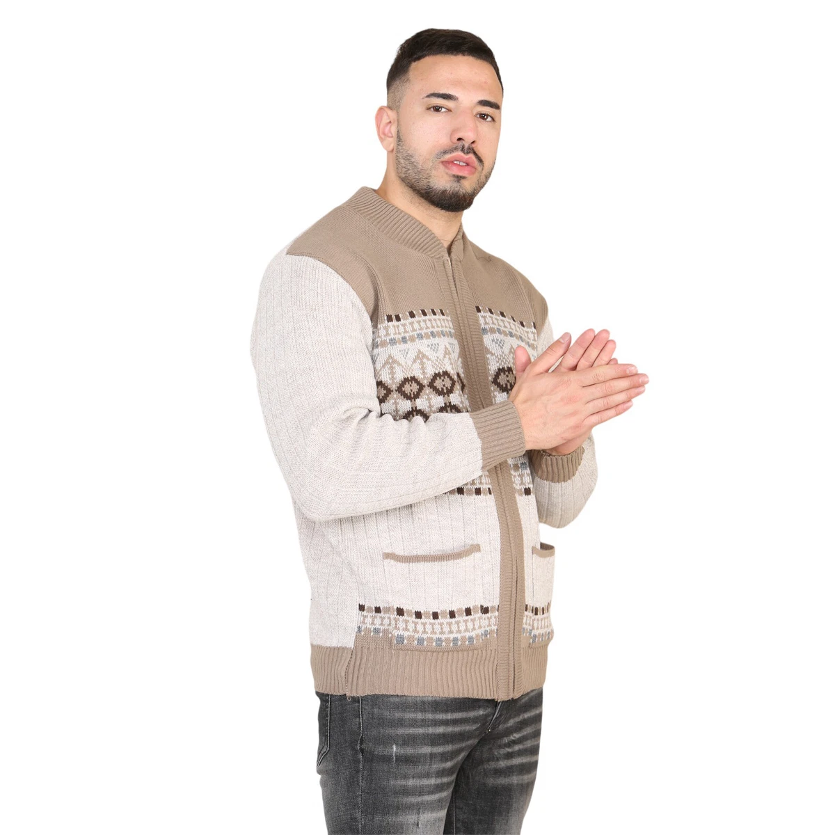 Aztec print cardigan mens sale